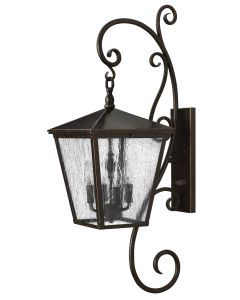 Large Wall Mount Lantern with Scroll